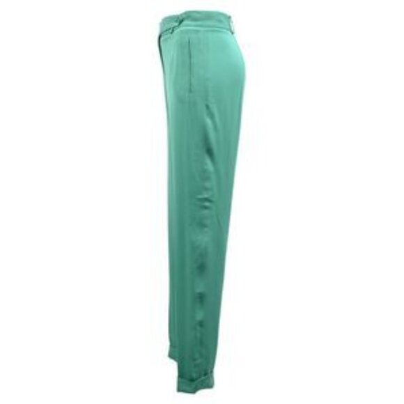 Loro Piana Trousers in Green Silk - Picture 6 of 8